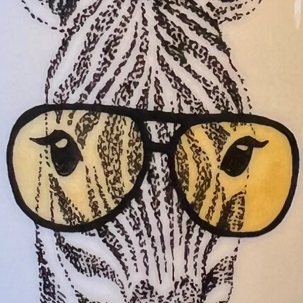 Pier 1 Imports ZEBRA Hipster Animal Wearing Aviator Sunglasses, Suit & Tie Mug